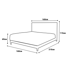 Тапицирана спалня с матрак PERRY LUX 160 x 200 - крем 01