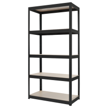 Метален стелаж STAR 180x90x45 см, до 275 кг на рафт  - черен