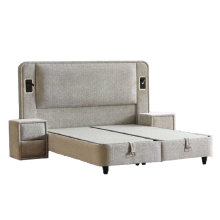 Тапицирана спалня с матрак CANCUN 180 x 200 - бежов 04