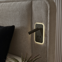 Тапицирана спалня с матрак CANCUN 160 x 200 - бежов 04