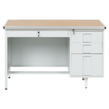 Метално бюро Carmen CR-1318 L - сиво / бук Метално бюро Carmen CR-1318 L - сиво / бук