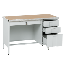 Метално бюро Carmen CR-1318 L - сиво / бук Метално бюро Carmen CR-1318 L - сиво / бук