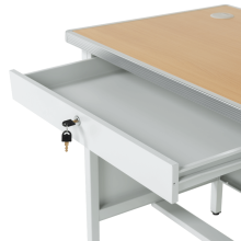 Метално бюро Carmen CR-1318 L - сиво / бук Метално бюро Carmen CR-1318 L - сиво / бук