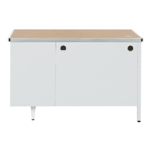 Метално бюро Carmen CR-1318 L - сиво / бук Метално бюро Carmen CR-1318 L - сиво / бук