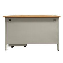 Метално бюро Carmen CR-1320 L - сиво / бук