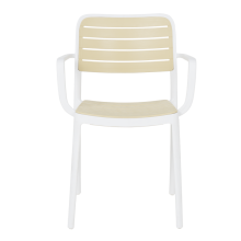 Пластмасов градински стол TEMARA - жълт - бял Пластмасов градински стол TEMARA - жълт - бял