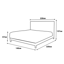 Тапицирана спалня с матрак MOONLIGHT 140 x 200 - бежов 03