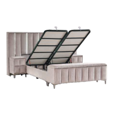 Тапицирана спалня с матрак MOONLIGHT 180 x 200 - бежов 03