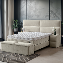 Тапицирана спалня с матрак PUZZLE 180 х 200 - крем 01