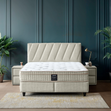 Тапицирана спалня с матрак SIESTA 160 x 200 - крем 01 Тапицирана спалня с матрак SIESTA 160 x 200 - крем 01