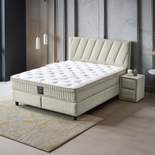 Тапицирана спалня с матрак SIESTA 180 x 200 - крем 01 Тапицирана спалня с матрак SIESTA 180 x 200 - крем 01
