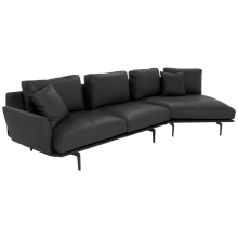 Кожен ъглов диван GRAM LUX - черен Кожен ъглов диван GRAM LUX - черен