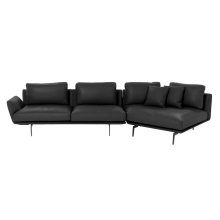 Кожен ъглов диван GRAM LUX - черен Кожен ъглов диван GRAM LUX - черен