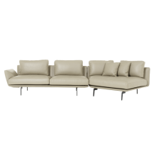 Кожен ъглов диван GRAM LUX - бежов