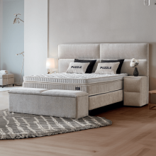 Тапицирана спалня с матрак PUZZLE 180 х 200 - бежов 03