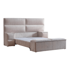 Тапицирана спалня с матрак PUZZLE 160 x 200 - бежов 03