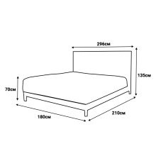 Тапицирана спалня с матрак FLORIDA 180 х 200 - сив 29