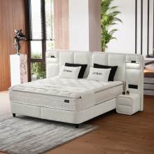 Тапицирана спалня с матрак ATHENA 180 х 200 - слонова кост SY Тапицирана спалня с матрак ATHENA 180 х 200 - слонова кост SY