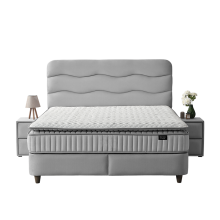 Тапицирана спалня с матрак WAVE 180 x 200 - светлосив 25