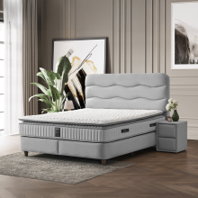 Тапицирана спалня с матрак WAVE 180 x 200 - светлосив 25