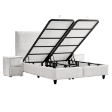 Тапицирана спалня с матрак COMO 160 x 200 - слонова кост AN