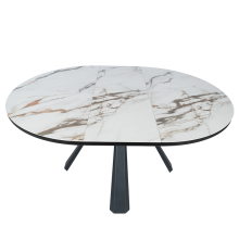 Разтегателна трапезна маса DOMINIK - бяла