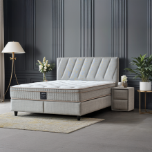 Тапицирана спалня с матрак SIESTA 160 x 200 - сив 02