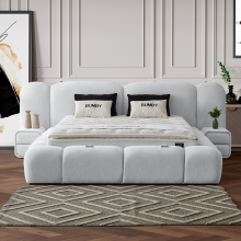 Тапицирана спалня с матрак BUMBY 160 x 200 - светлосив  21