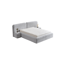 Тапицирана спалня с матрак MYKONOS 160 х 200 - сребърен AN