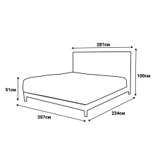 Тапицирана спалня с матрак MYKONOS 180 х 200 - сребърен AN