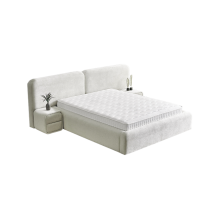 Тапицирана спалня с матрак MYKONOS 180 х 200 - слонова кост SY