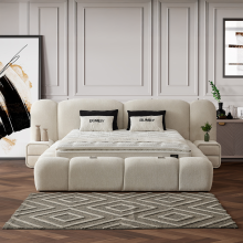 Тапицирана спалня с матрак BUMBY 180 x 200 - бял 01