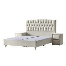 Тапицирана спалня с матрак MONZA 160 x 200 - крем B 01