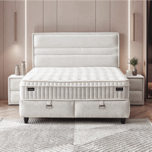 Тапицирана спалня с матрак ASTRA 180 x 200 - перла SY