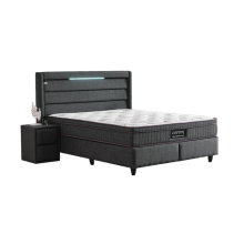 Тапицирана спалня с матрак COTTON 180 x 200 - графит 501