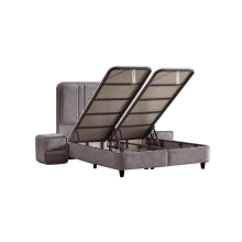 Тапицирана спалня с матрак HUGO 160 x 200 - сив 29