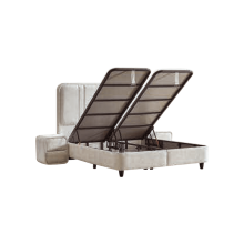 Тапицирана спалня с матрак HUGO 180 x 200 - перла SY