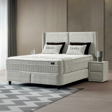 Тапицирана спалня с матрак DIANA 140 x 200 - тъмносив 328