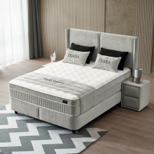 Тапицирана спалня с матрак DIANA 140 x 200 - тъмносив 328