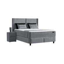 Тапицирана спалня с матрак DIANA 140 x 200 - тъмносив 328