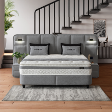 Тапицирана спалня с матрак ATHENA 160 х 200 - сив 13