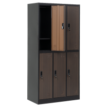 Метален шкаф Carmen CR-1243 J - черен-орех