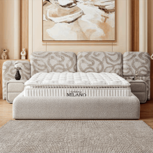 Тапицирана спалня с матрак MILANO 160 x 200 - сив A Тапицирана спалня с матрак MILANO 160 x 200 - сив A