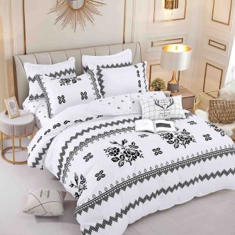 Спален комплект чаршафи с ластик, 100% памук от 6 части, Шевица - Сони